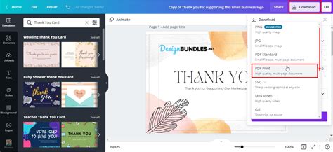 how to print things from canva: