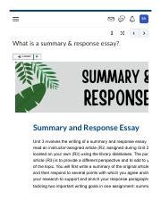 How to Write a Summary and Response Essay: A Multi-perspective Analysis